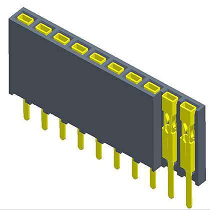 2.54mmFemale Header single Row 180°four bread upper plug